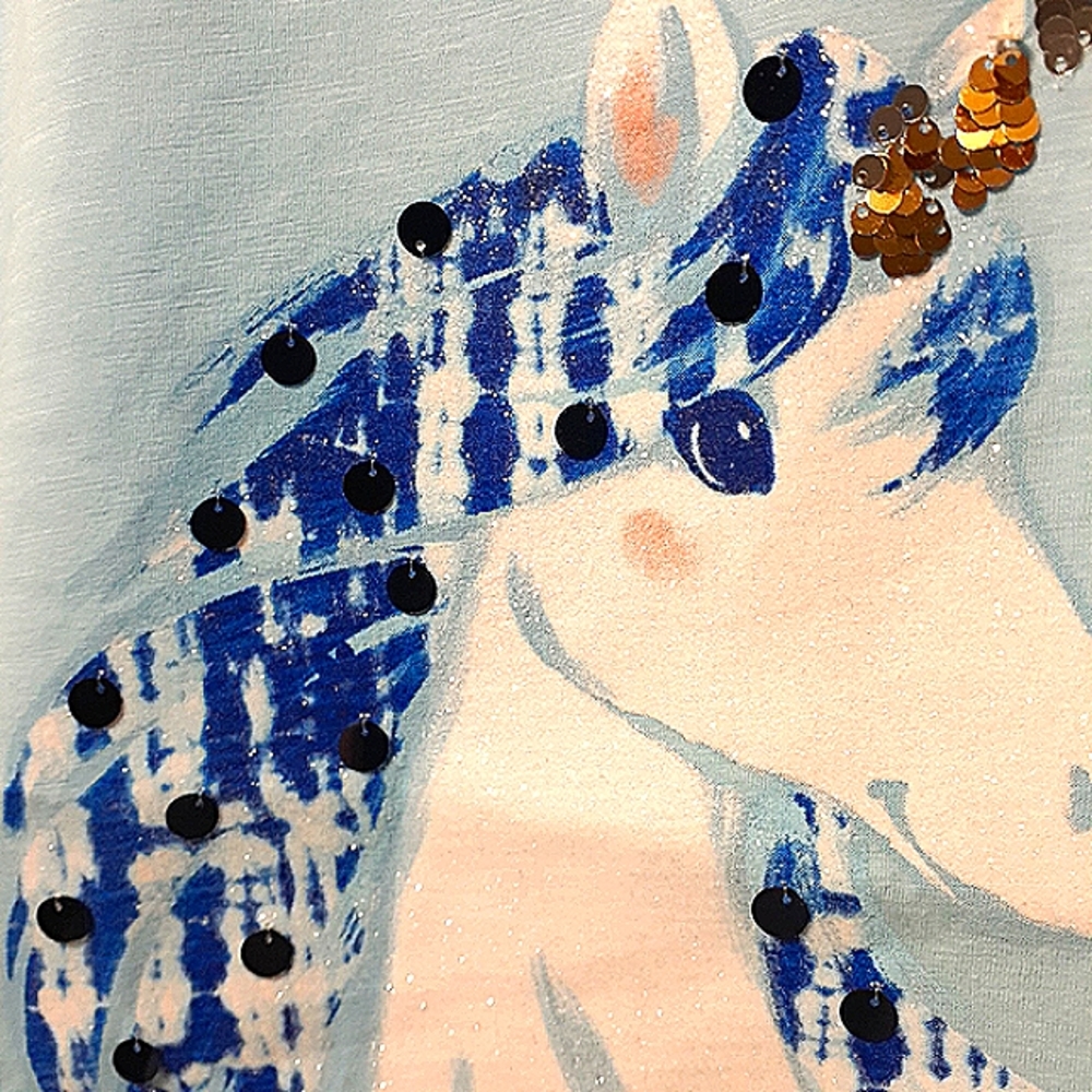 Justice Girls Crochet Yoke Unicorn Sequin Tank - Picture 3 of 5